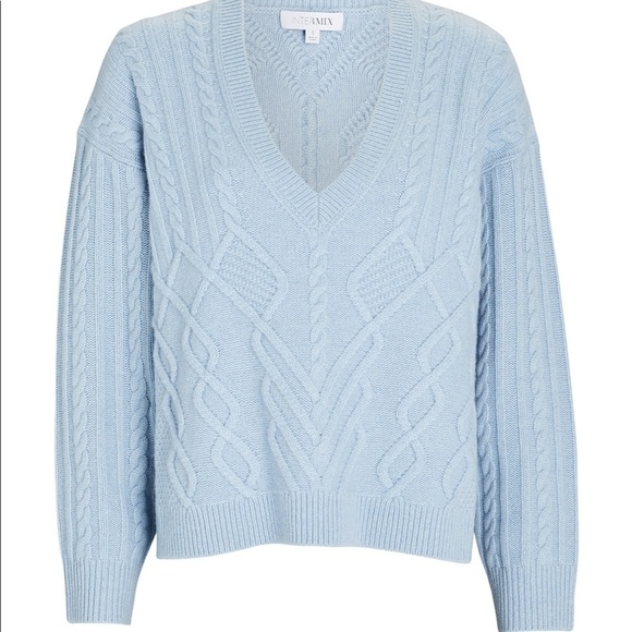 New! Intermix medium Adley cashmere/wool cable knit sweater. - Picture 2 of 12